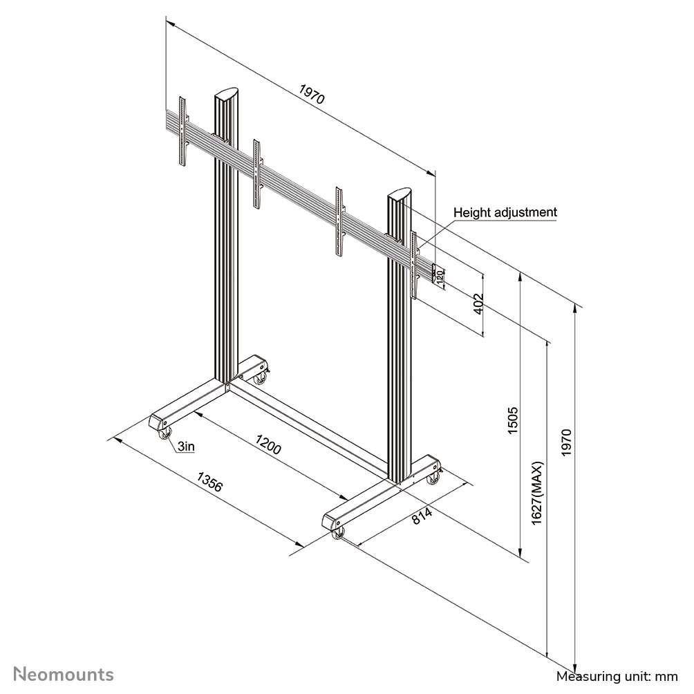 Mobiletto Neomounts by Newstar Pro portatile per Videowall
